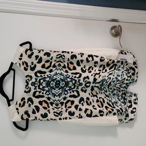 Silk animal print tank medium